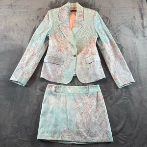 Pako Lorente Women's Suit Size 38 Pink and Blue‎ Paisley Vintage